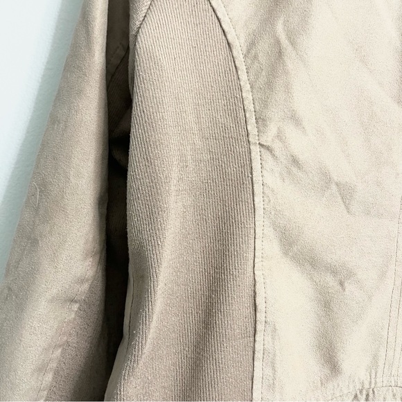 Sebby Collection Tan Suede Women’s Jacket Moto Style Polyester Spandex Blend SM - Picture 9 of 10